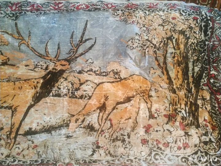 Ковер-покрывало плюшевые Олени СССР