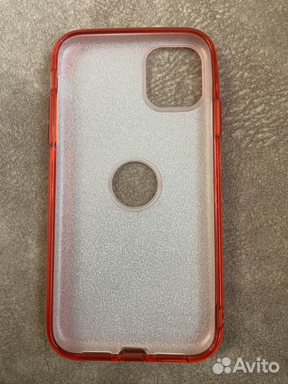 Чехол на iPhone 11 блестящий красный