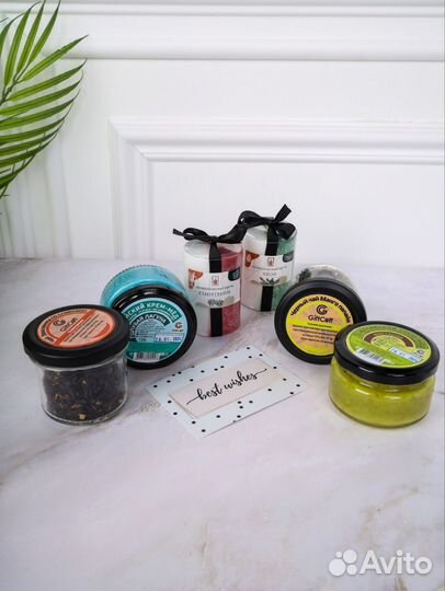 Подарочный набор чай, свечи, мёд (романтичный)