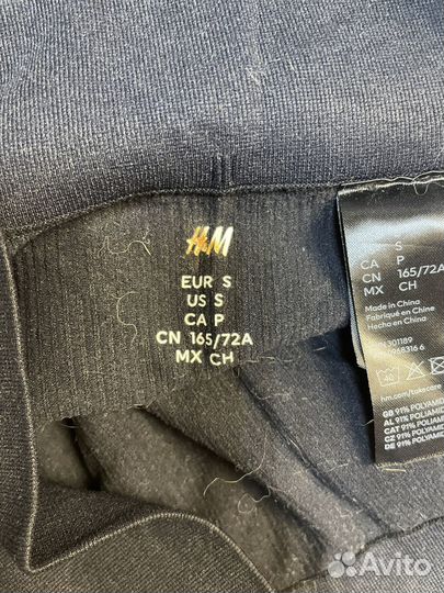 H&M Шорты-велосипедки в рубчик черные S