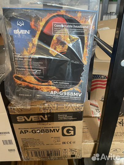 Наушники игровые с микрофоном sven AP-G988MV