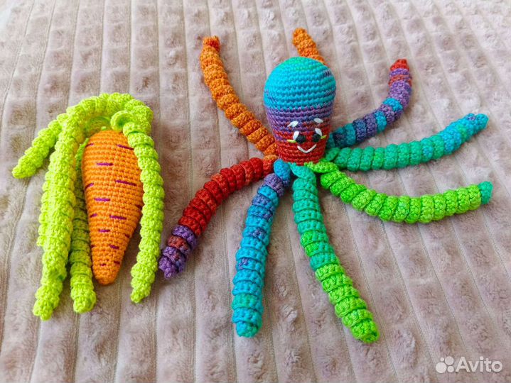 Игрушка комфортер - осьминог, морковь - прошли ВТО