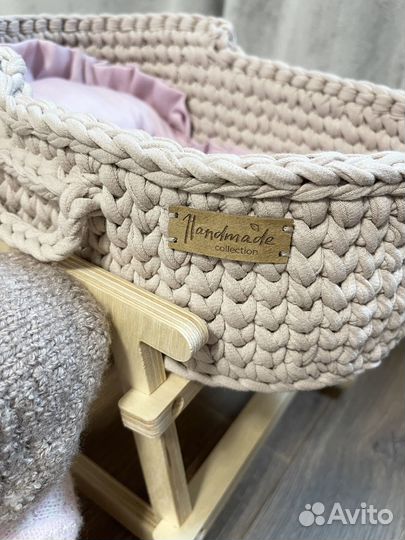 Вязаная люлька переноска для куклы и кукол
