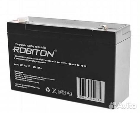 Аккумулятор robiton vrla6-12 6В 12Ач