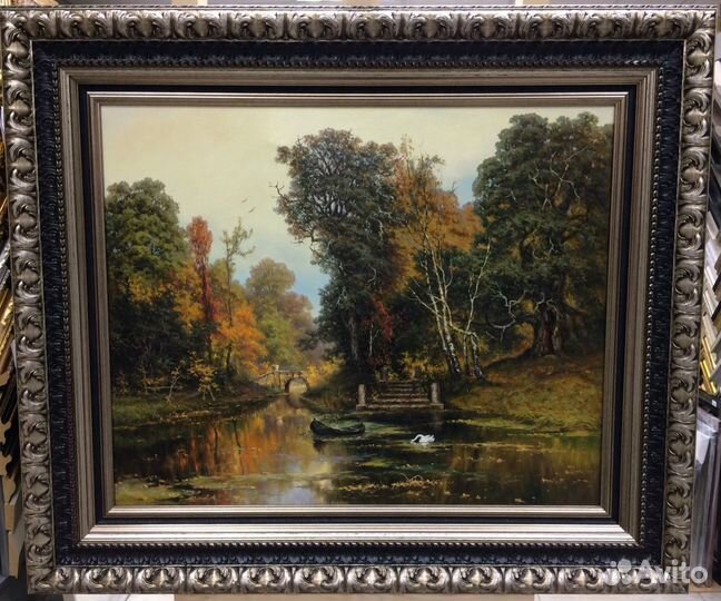 Осень. Пруд. Холст,масло,пейзаж,картина