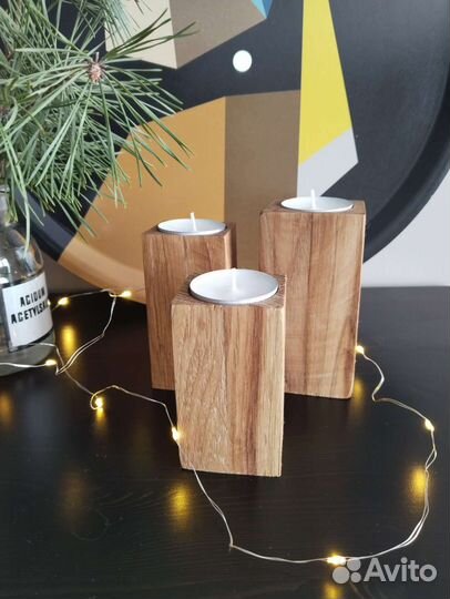 Подсвечники деревянные