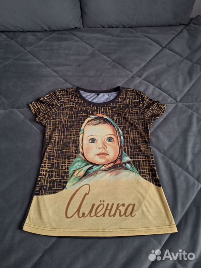 Футболка женская принт шоколадка Алёнка