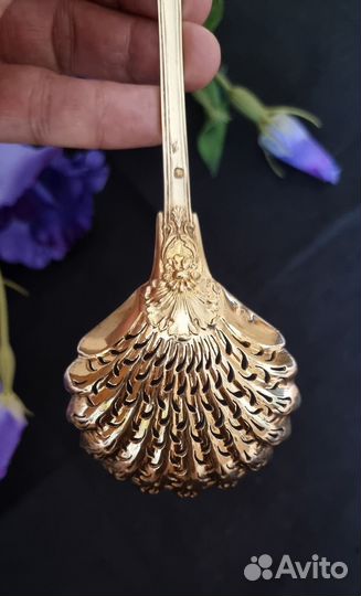 Ложка для сахарной пудры. Серебро. Антиквариат