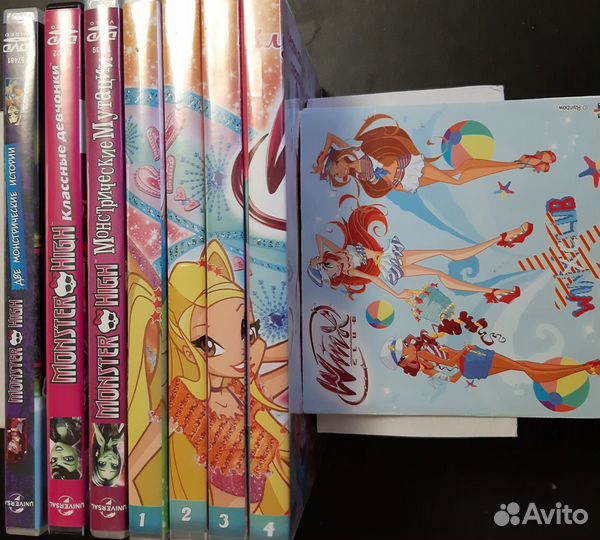 Российские, зарубежные мультфильмы (в наличии 65)