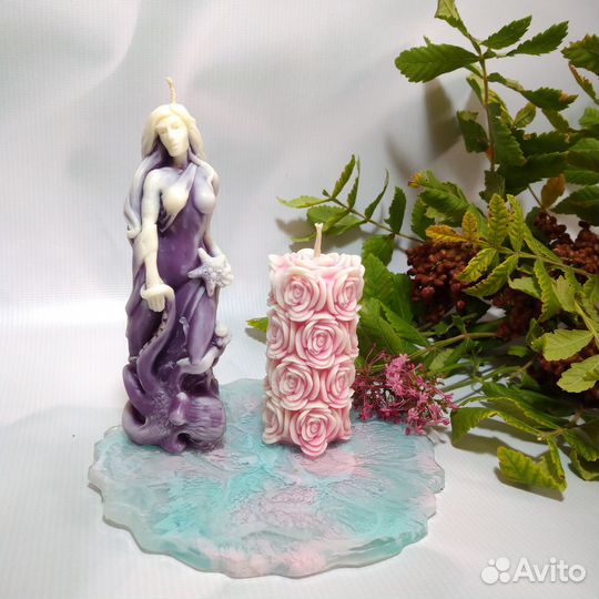 Набор свечей из пчелиного воска, ручной работы