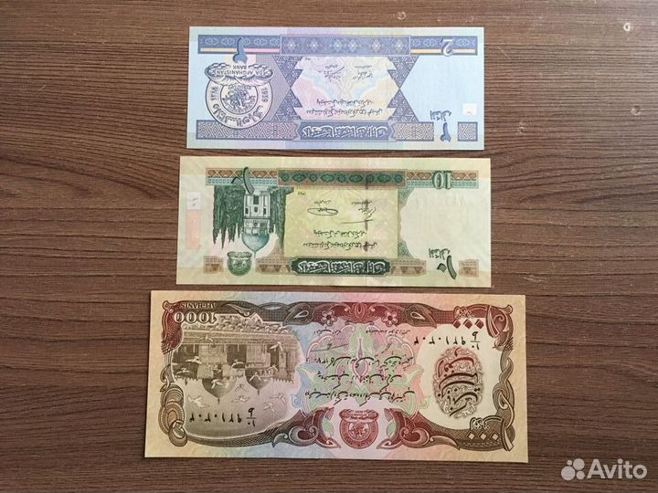 Банкноты Афганистан, Таджикистан, Румыния, Конго