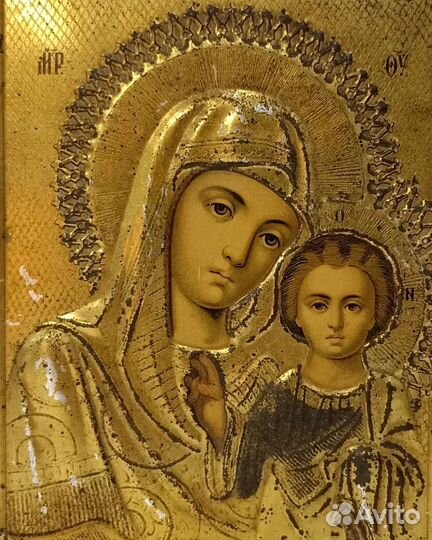 Икона старинная Казанская Богородица