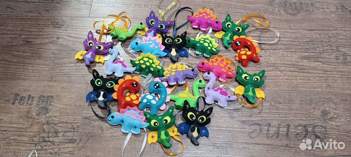 Дракон из фетра игрушка ëлочная