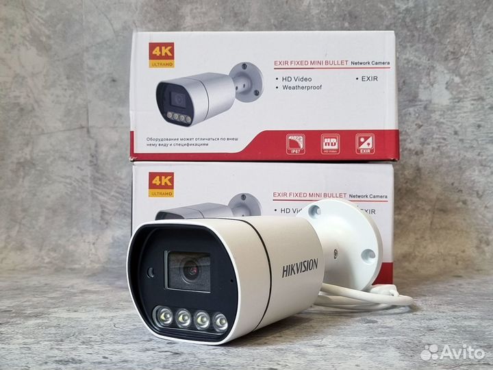 8MP 4K POE Камера видеонаблюдения IP с микрофоном