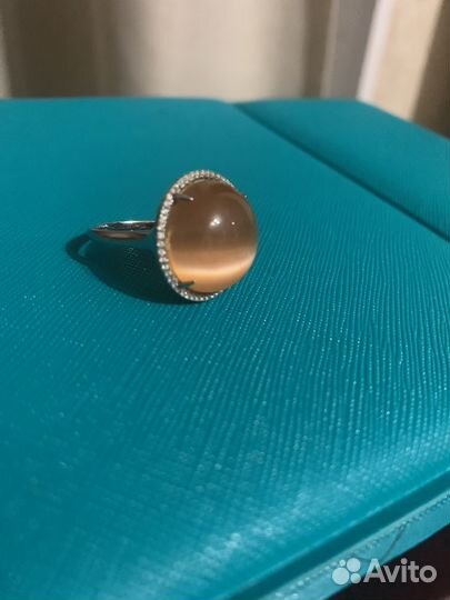 Кольцо с желтым ониксом