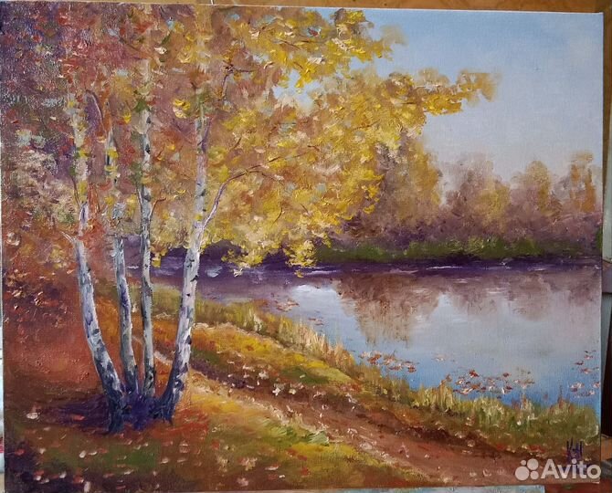 Картина маслом. Осенний пейзаж