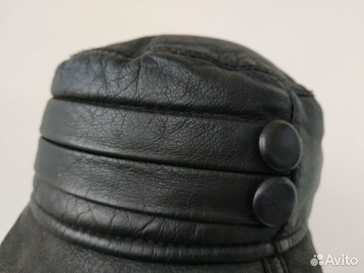 Панама зимняя кожаная на меху