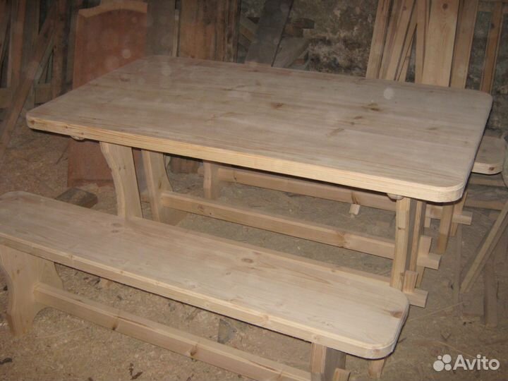 Столы и лавки деревянные
