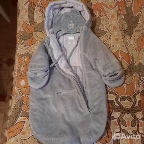 Утепленный плюшевый конверт для малыша