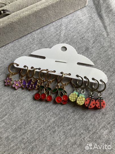 Сережки 5 пар