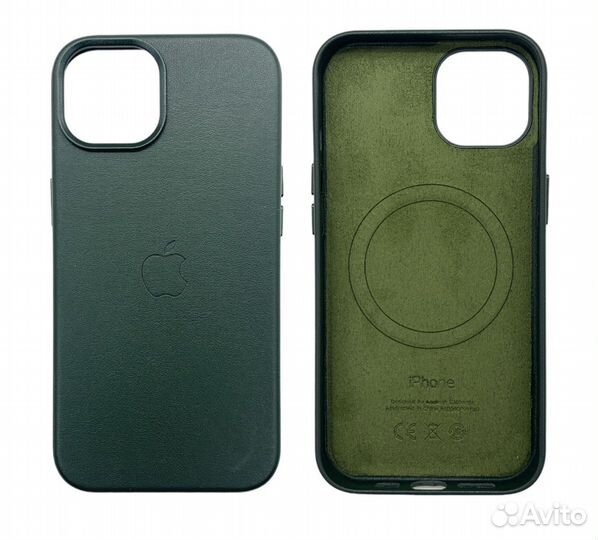 Чехол для iPhone 13 leather case (зелёный)