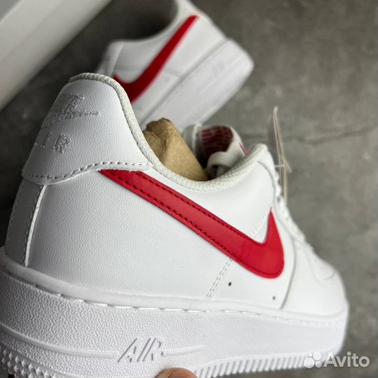 Кроссовки Nike Air Force 1 White Red (36-45)