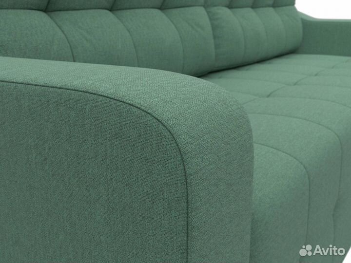 Диван прямой Лиссабон, рогожка, амур зеленый