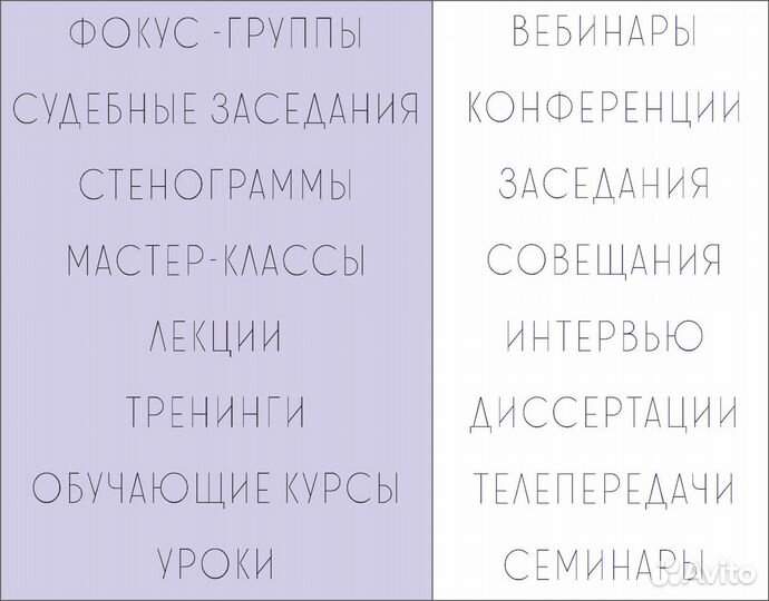 Набор текста, транскрибация аудио и видео в текст