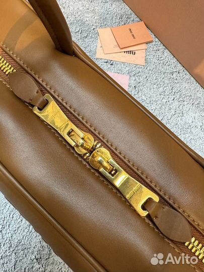 Сумка женская Miumiu Leather Bag коричневая кожа