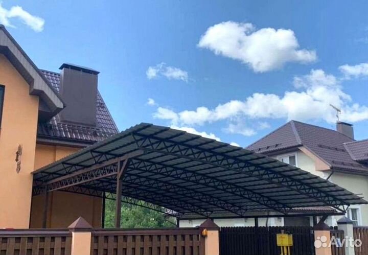 Изготовление навеса, бесплатная доставка КАД