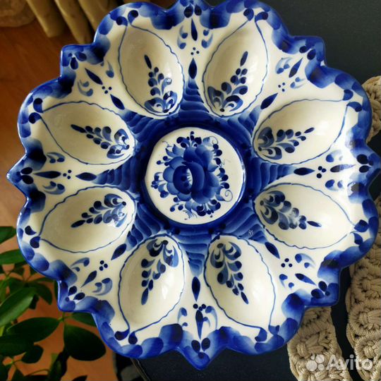 Блюдо фарфор гжель