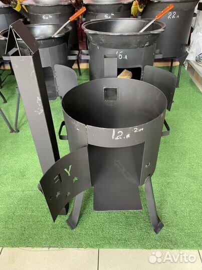 Печь для казана 12 литров с трубой с дверцей