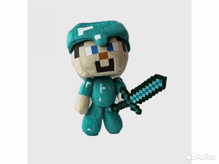 Игрушка мягкая Стив в алмазной броне Майнкрафт