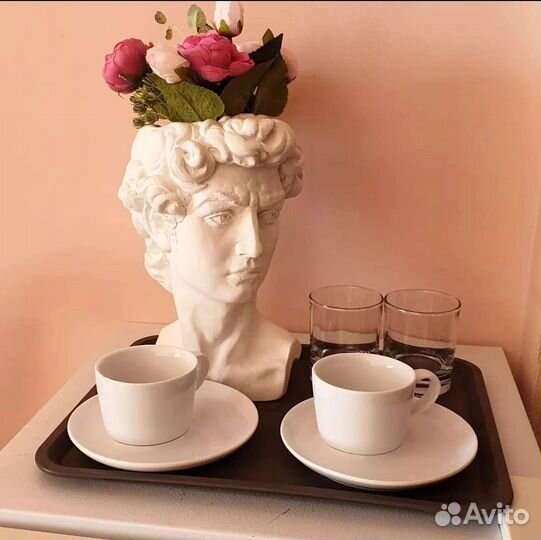 Гипсовые кашпо губы, голова м/ж