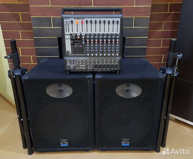 Колонки W-Sound 1200W Pro15 Активный микшер Стойки