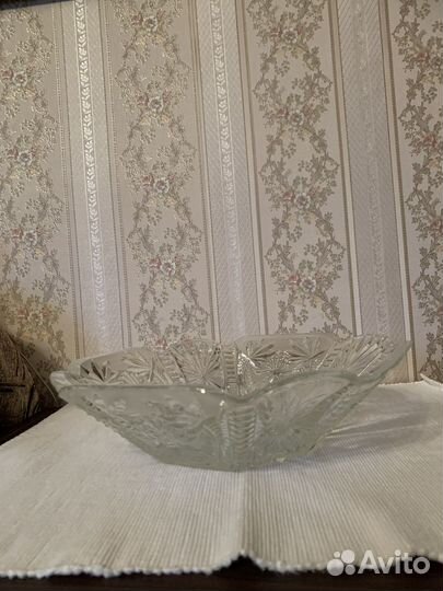 Ваза для фруктов хрустальная