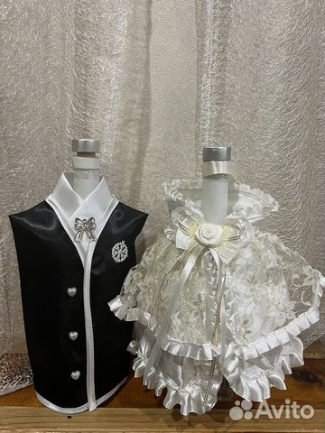 Свадебный наряд на бутылки