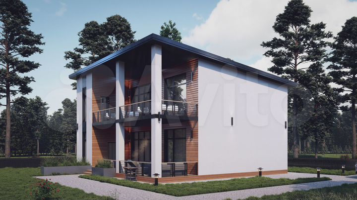 Коттедж 195 м² на участке 6,3 сот.