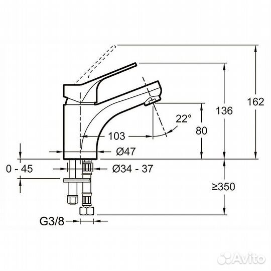 Смеситель для раковины Jacob Delafon e75762-4-cp