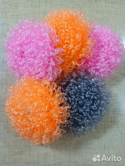 Мочалка круглая, ручной работы