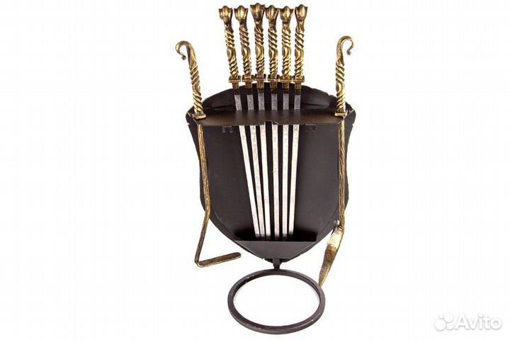 Каминный набор Щит-подставка Конь на 8 шампуров Эл