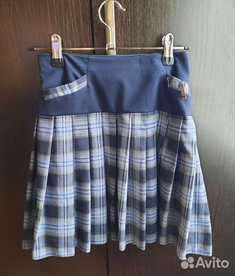 Школьная форма для девочки 128 134 синяя клетка