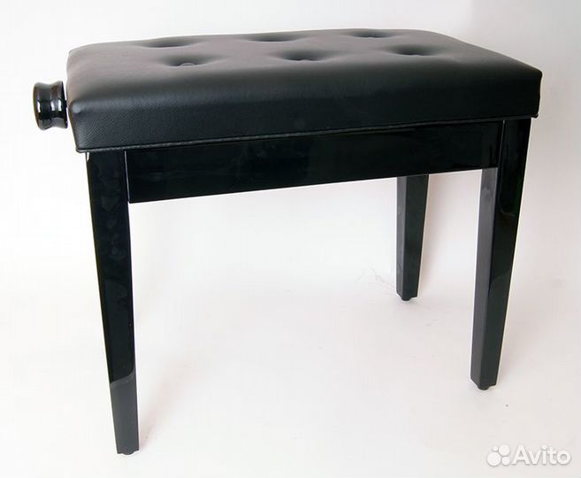 Банкетка для фортепиано черная регулируемая
