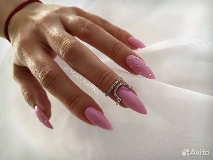 Маникюр гель лак наращивание