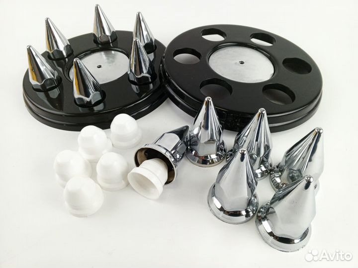 Колпаки на газель next черные с колпачками пики