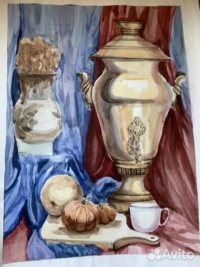 Картина гуашь акварель