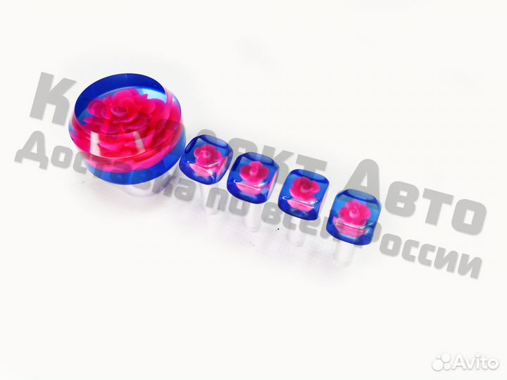 Ручка кпп розочка + кнопки дверей Ваз Красная