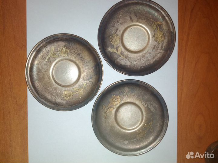 Чашка с блюдцем, мельхиор.СССР