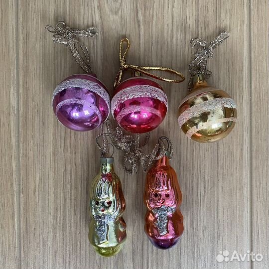 Елочные игрушки СССР стекло