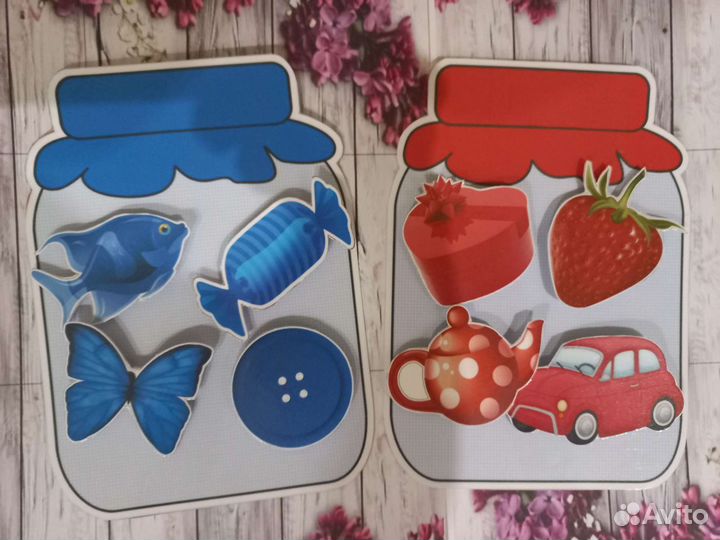 Развивающие карточки Цветные баночки